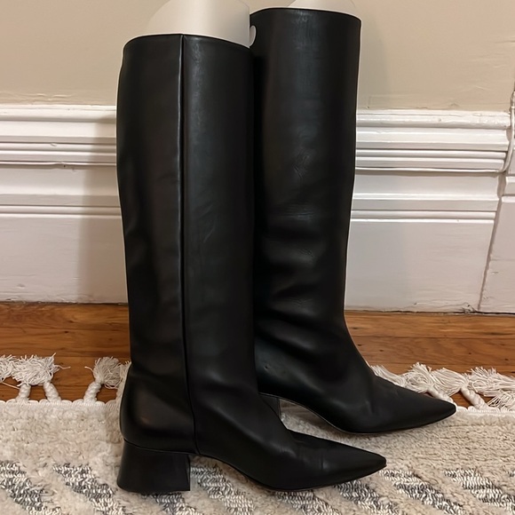 Freda Salvador Low Heel Tall Black Boot - Picture 3 of 5